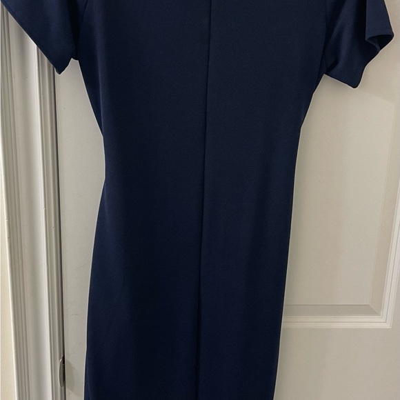 PLEAT FRONT BELTED TAILORED MIDI DRESS - Picture 6 of 10